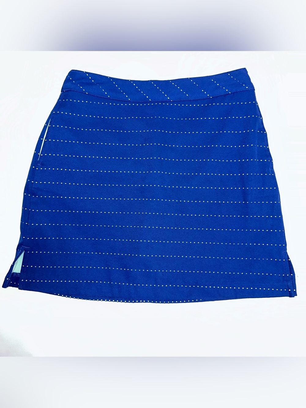 Lady Hagen golf skort navy Blue with green Dot Stripe underlayer size 0 - Picture 1 of 9